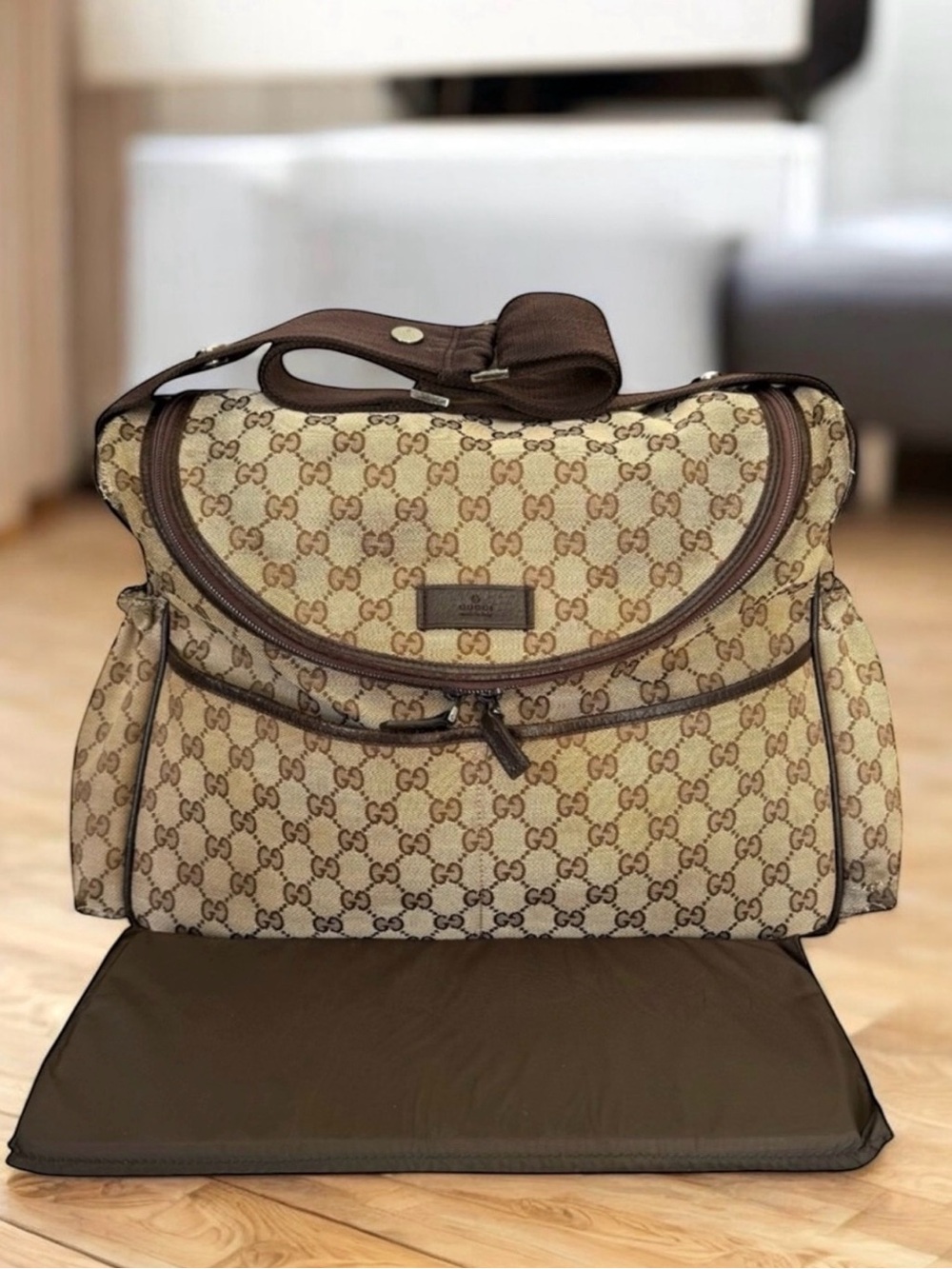 GUCCI GG Canvas Monogram Diaper Baby Bag